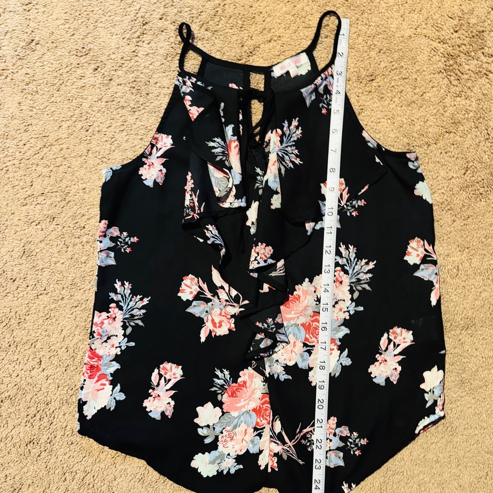 Stella Tweed • Black/Floral Sheer Blouse - Picture 4 of 8
